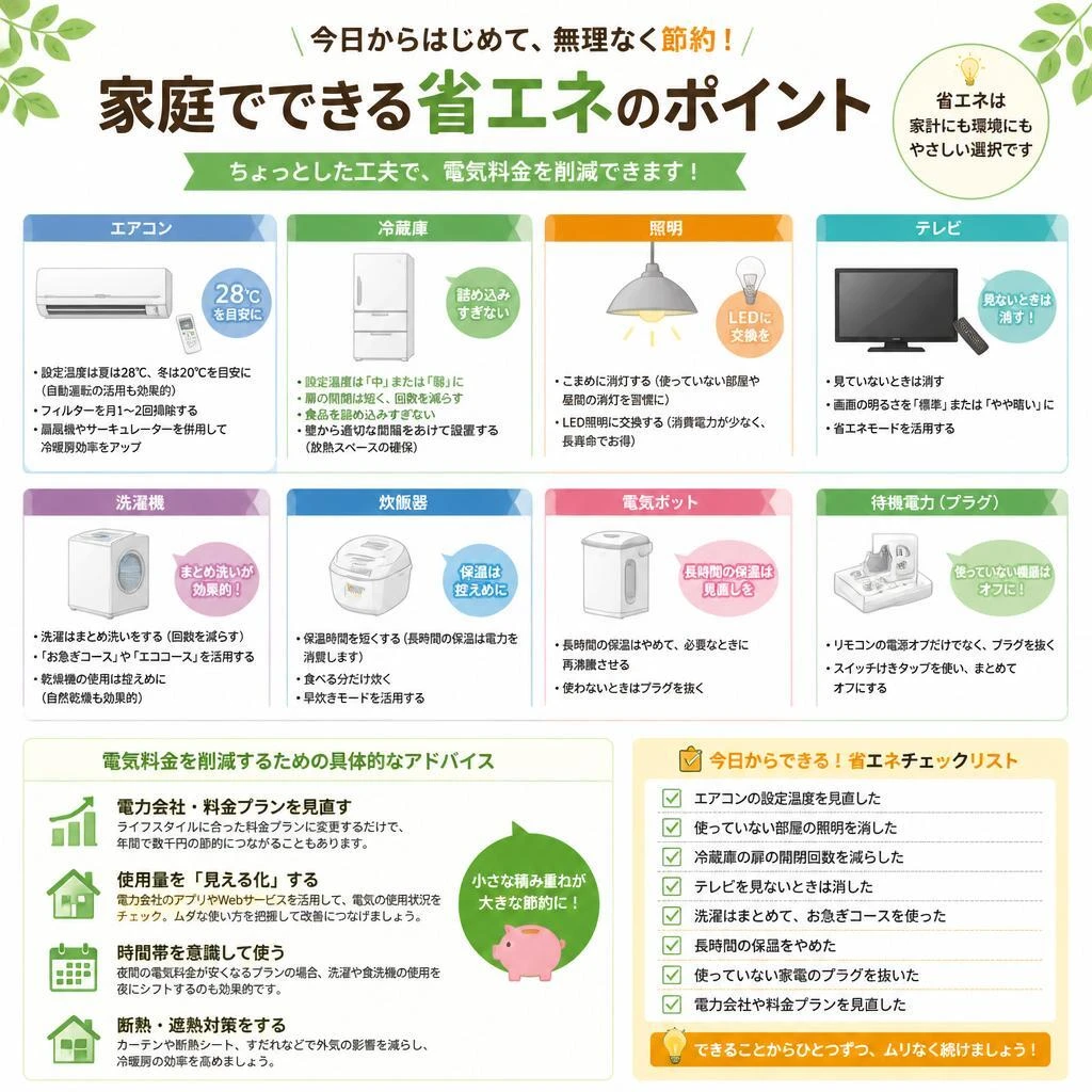 省エネの秘訣：知って得られる節約術