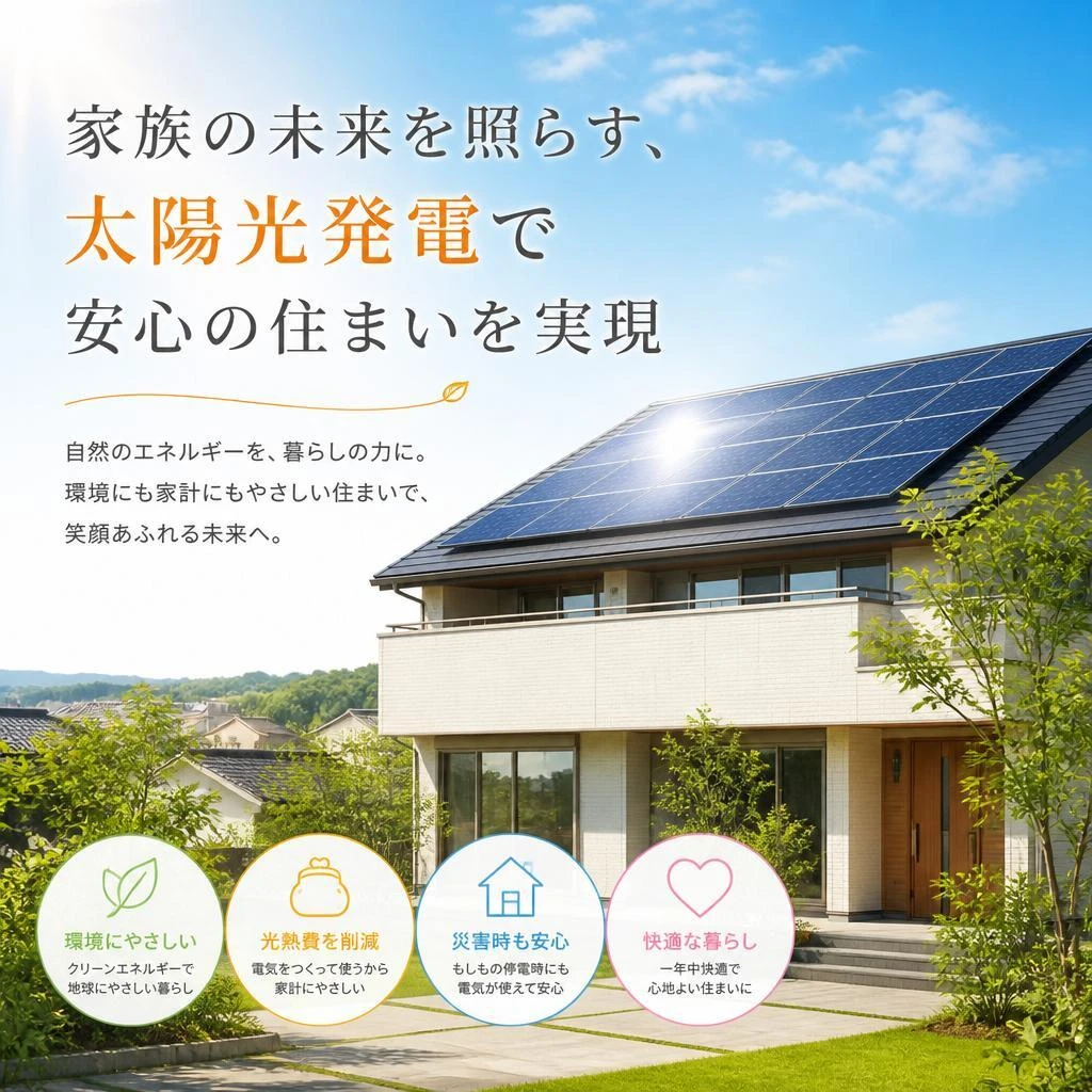家族の未来を照らす、太陽光発電で安心の住まいを実現