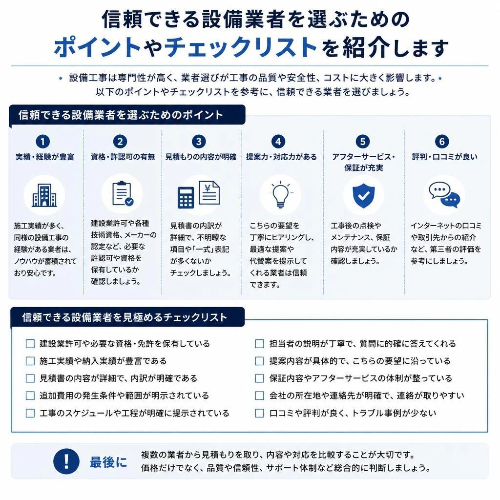 設備業者の選び方