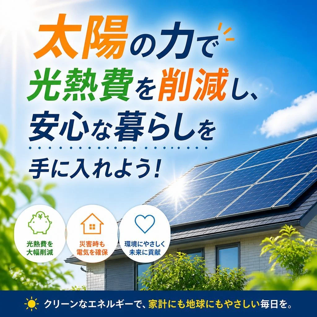 太陽の力で光熱費を削減し、安心な暮らしを手に入れよう！