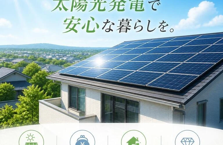家族を守る未来のエネルギー、太陽光発電で安心な暮らしを。
