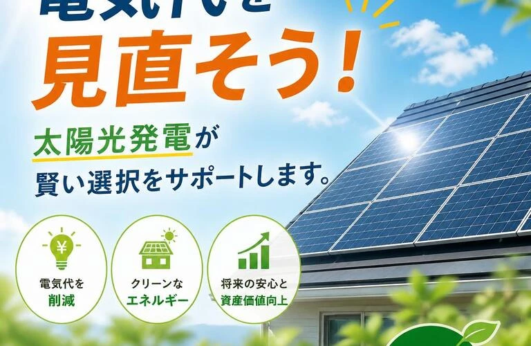 電気代を見直そう！太陽光発電が賢い選択をサポートします。