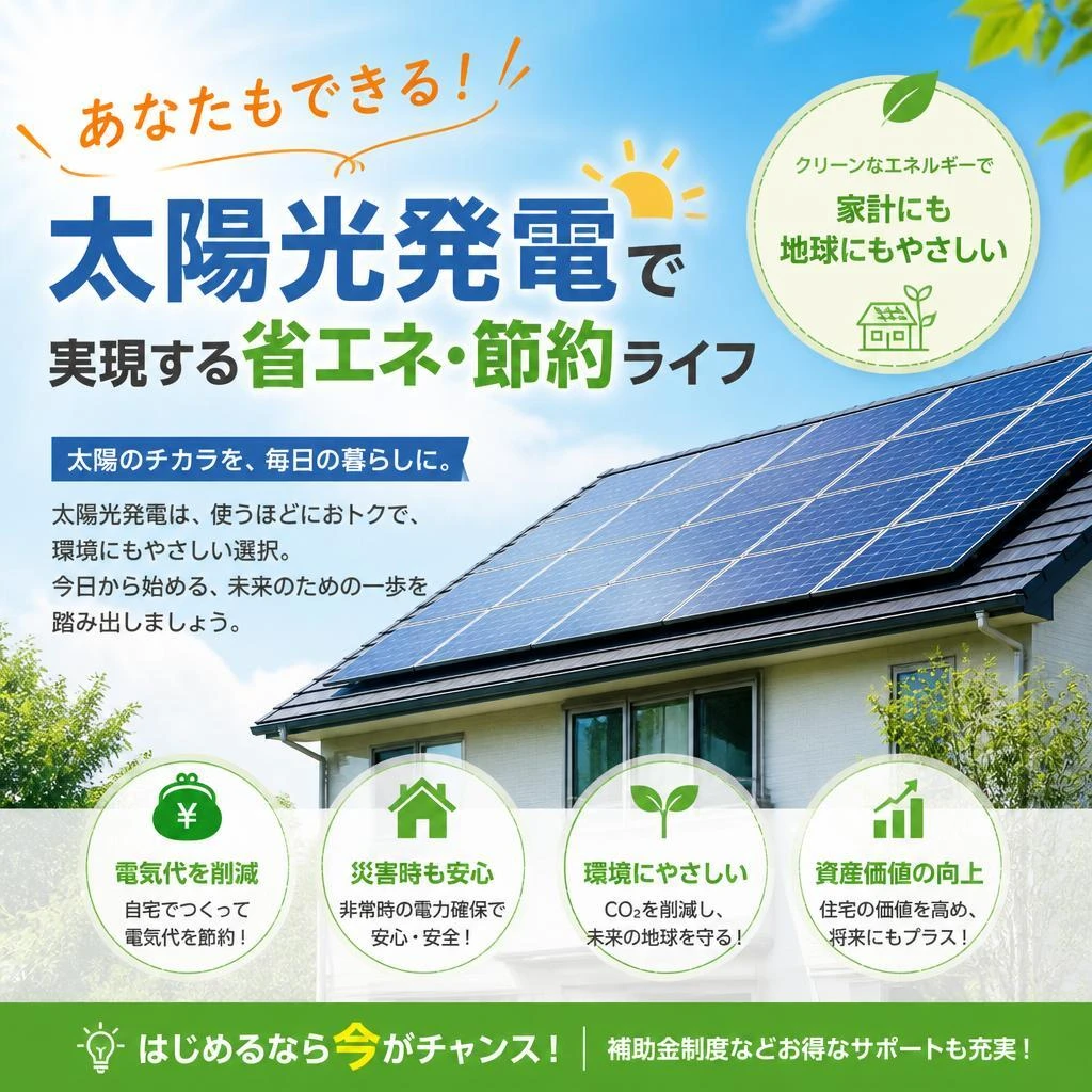 あなたもできる！太陽光発電で実現する省エネ・節約ライフ