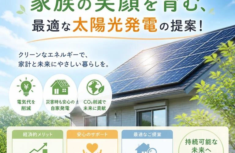 太陽の力で家族の笑顔を育む、最適な太陽光発電の提案！