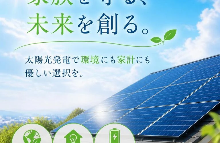 家族を守る、未来を創る。太陽光発電で環境にも家計にも優しい選択を。