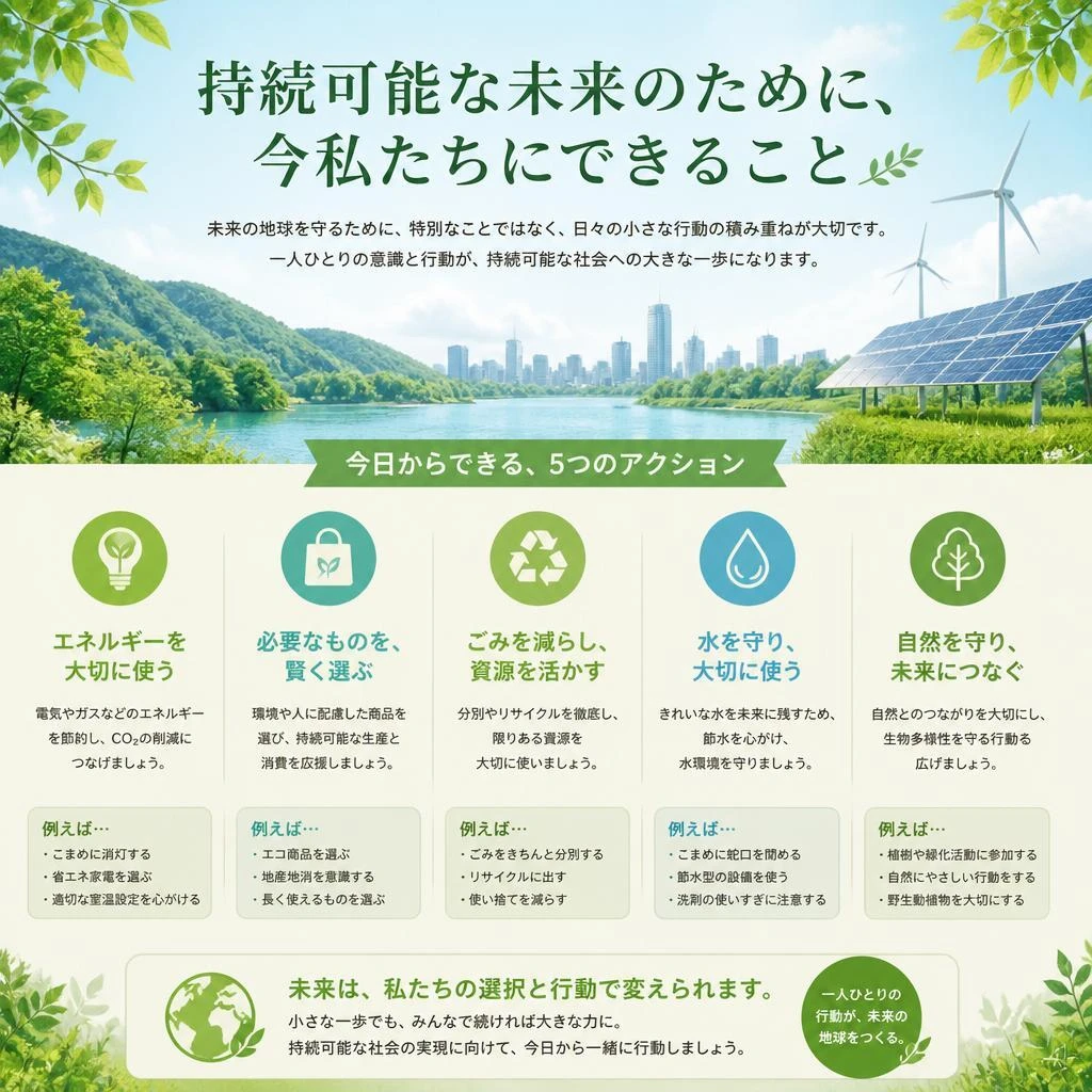 持続可能な未来のために、今私たちにできること