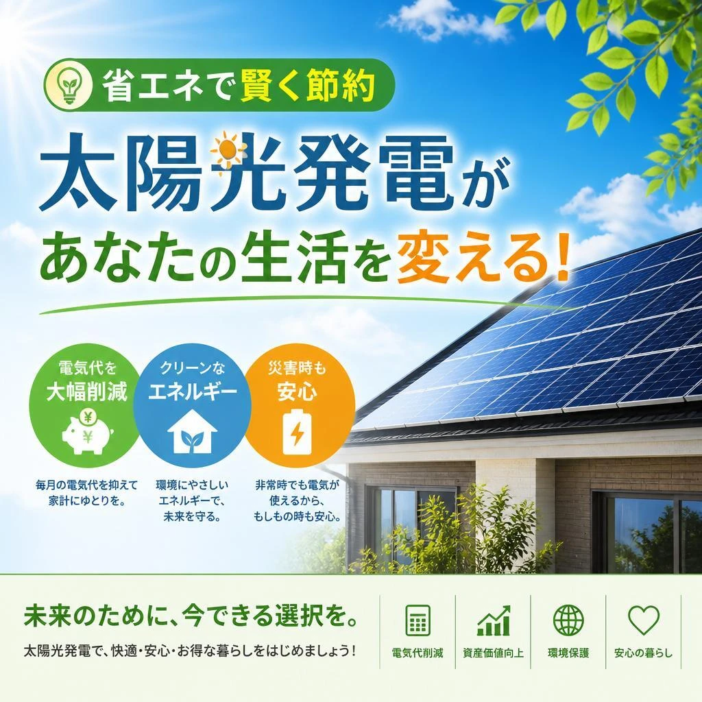 省エネで賢く節約、太陽光発電があなたの生活を変える！