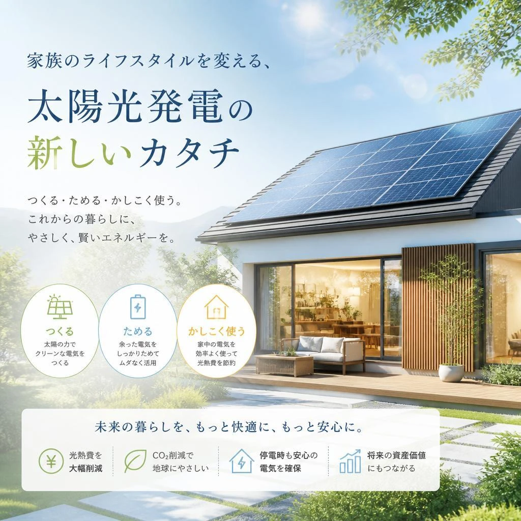 家族のライフスタイルを変える、太陽光発電の新しいカタチ