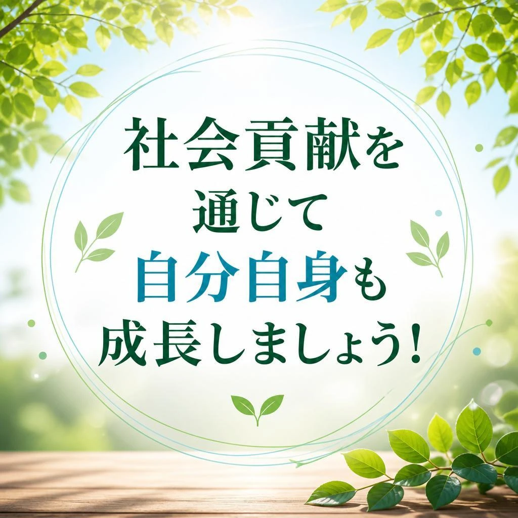 社会貢献を通じて自分自身も成長しましょう!