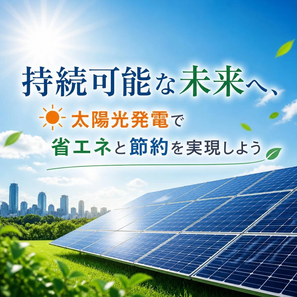 持続可能な未来へ、太陽光発電で省エネと節約を実現しよう