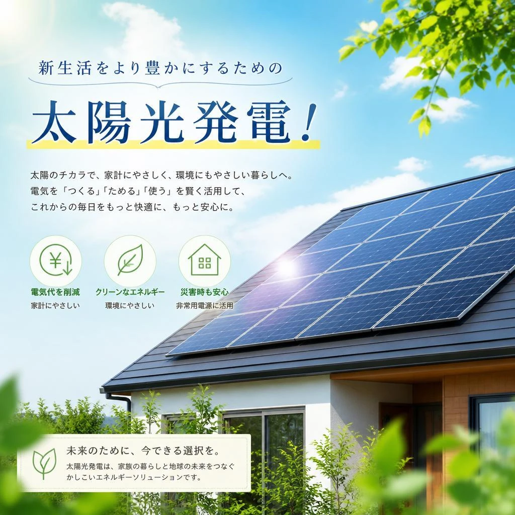 新生活をより豊かにするための太陽光発電！