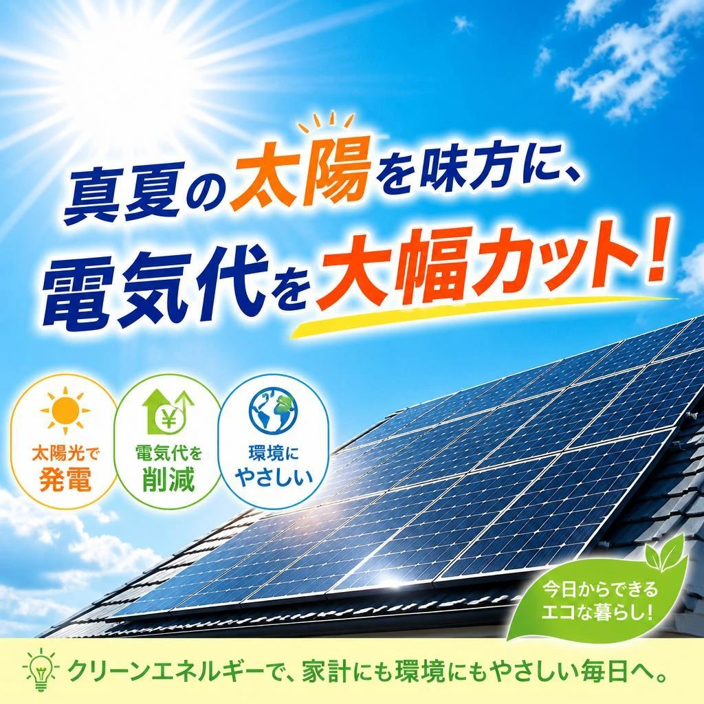 真夏の太陽を味方に、電気代を大幅カット！