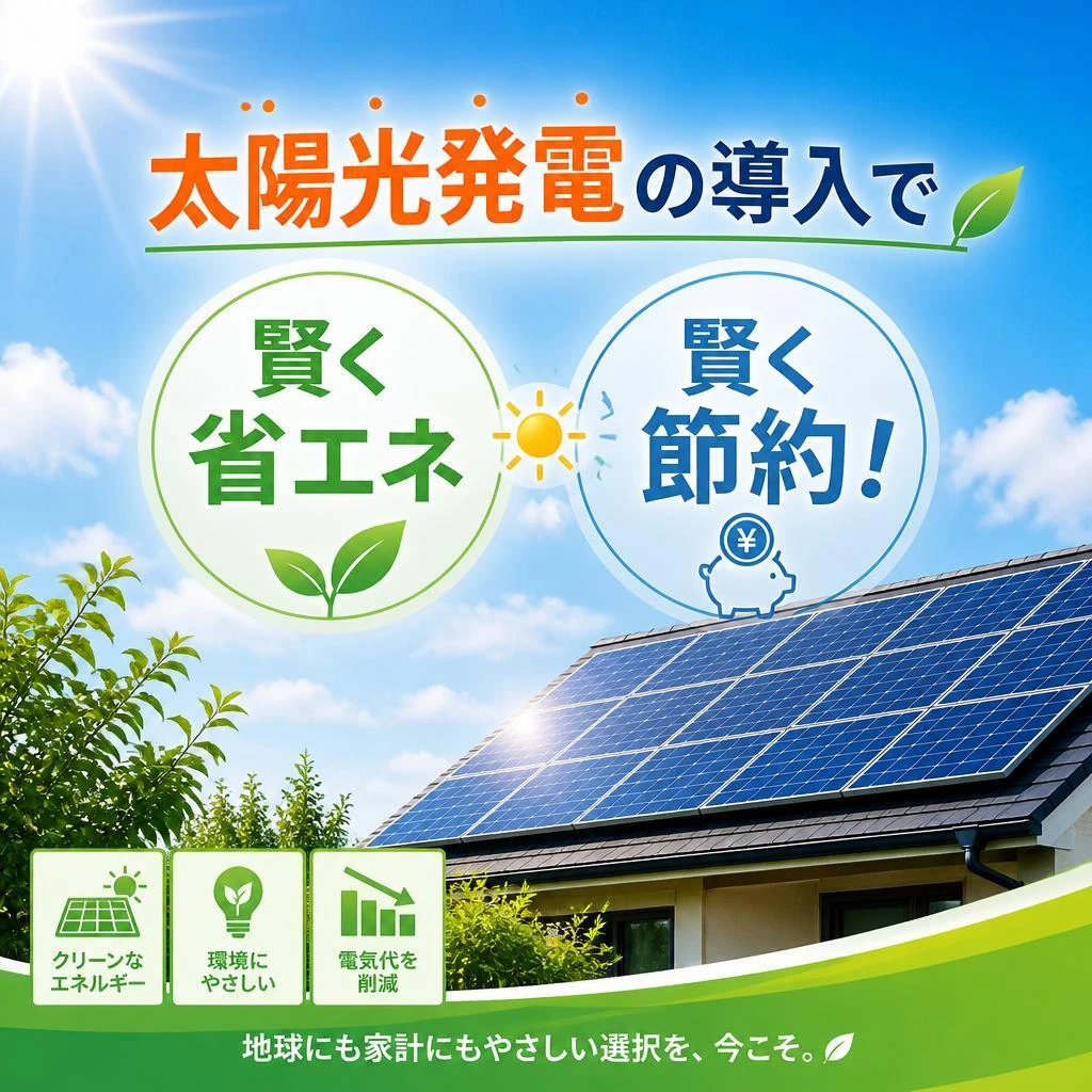 太陽光発電の導入で賢く省エネ、賢く節約！