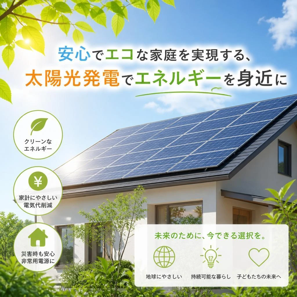 安心でエコな家庭を実現する、太陽光発電でエネルギーを身近に