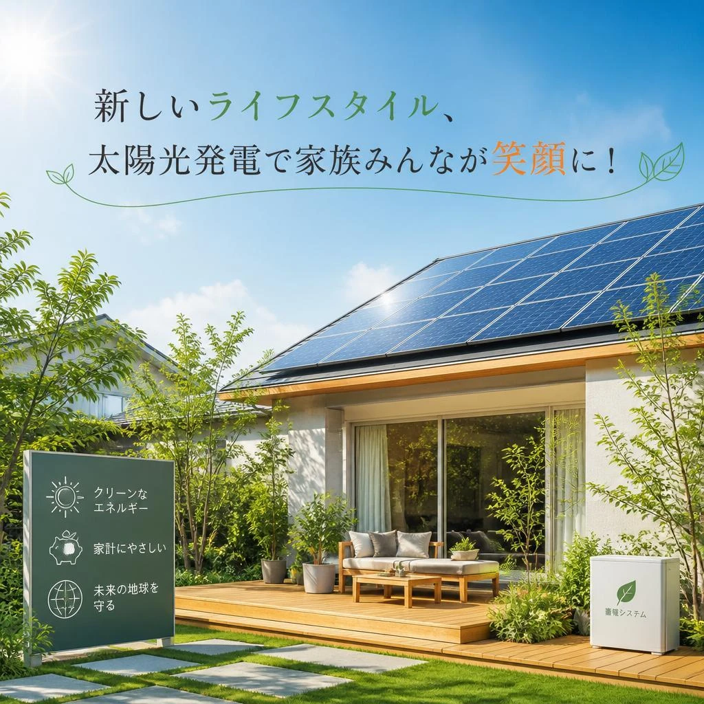 新しいライフスタイル、太陽光発電で家族みんなが笑顔に！