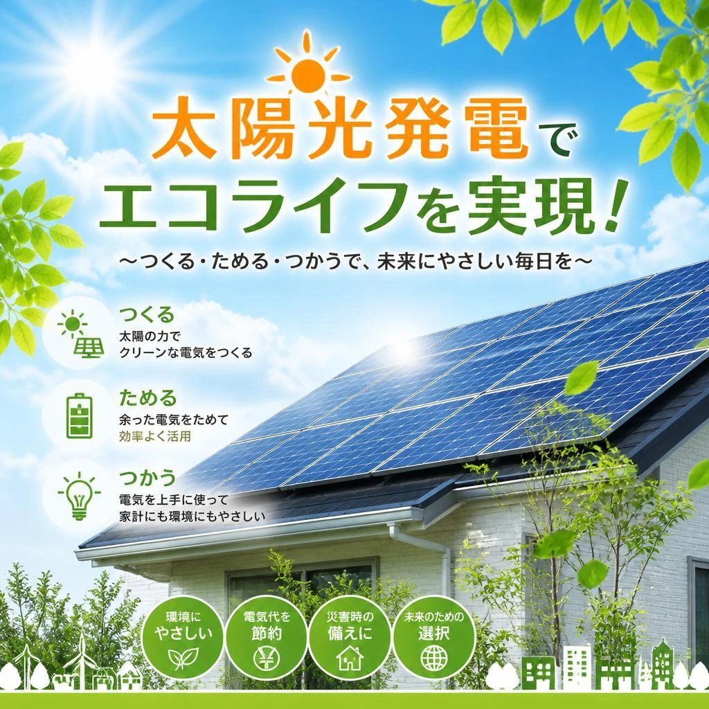 太陽光発電でエコライフを実現！