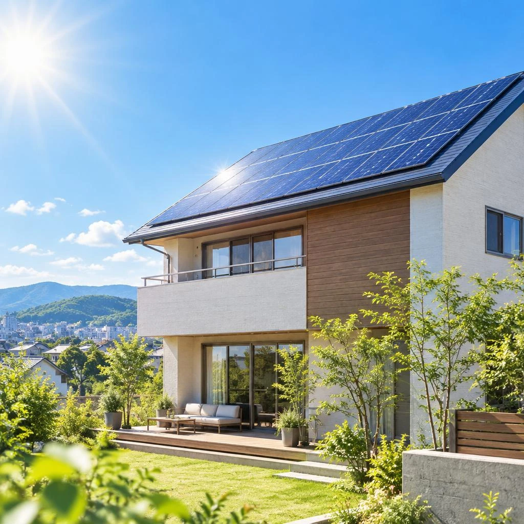 夢のマイホームに、家族の笑顔が続く電気を。太陽光発電で、これからの暮らしをもっと心地よく。